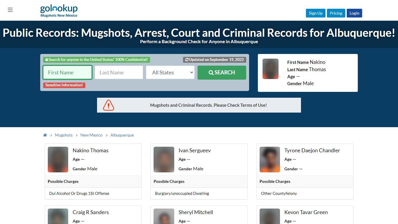 Mugshots Albuquerque, Arrest Records Albuquerque - GoLookUp